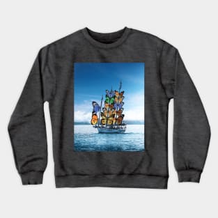 winged ship Crewneck Sweatshirt